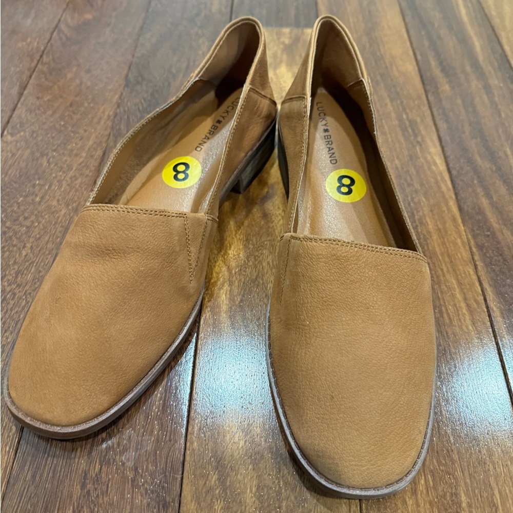 NWT- Lucky Brand Brown Saddle Leather Loafers
